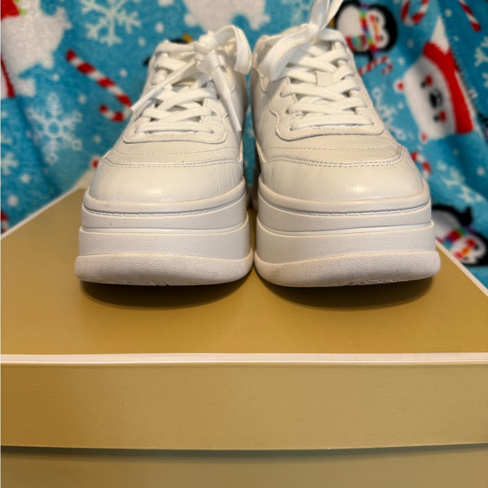 Michael Kors Hayes Lace-Up Platform Sneakers Optic White US 8.M worn once - Picture 4 of 5